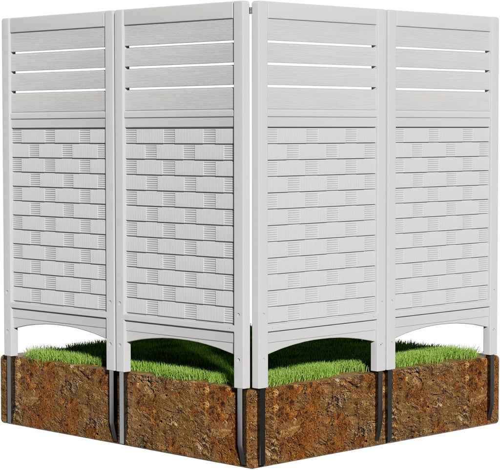 Outdoor Fence Privacy Panels,Resin Privacy Fence Panels for Outside,Air Conditioner/Trash Can/Pool Equipment