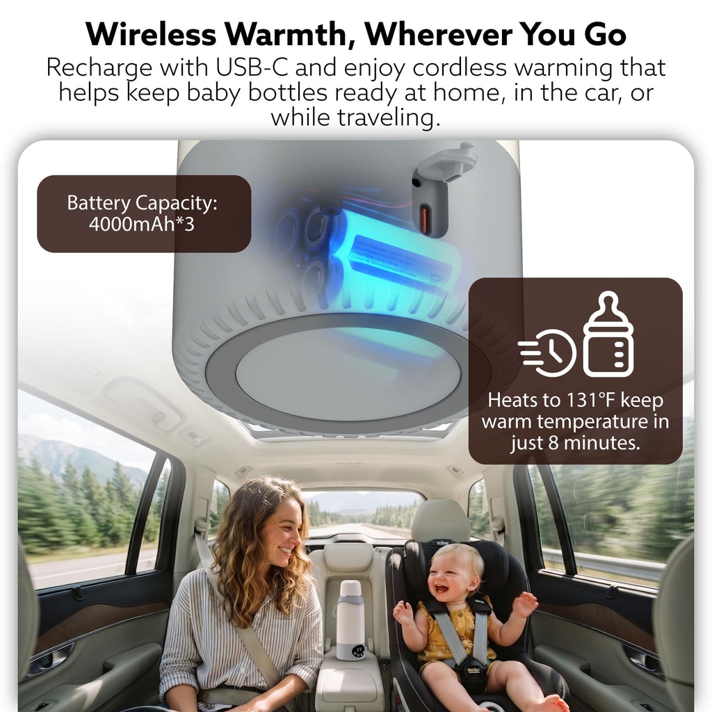 Portable Bottle Warmer for Travel, Baby Milk Warming, 17oz, SUS316