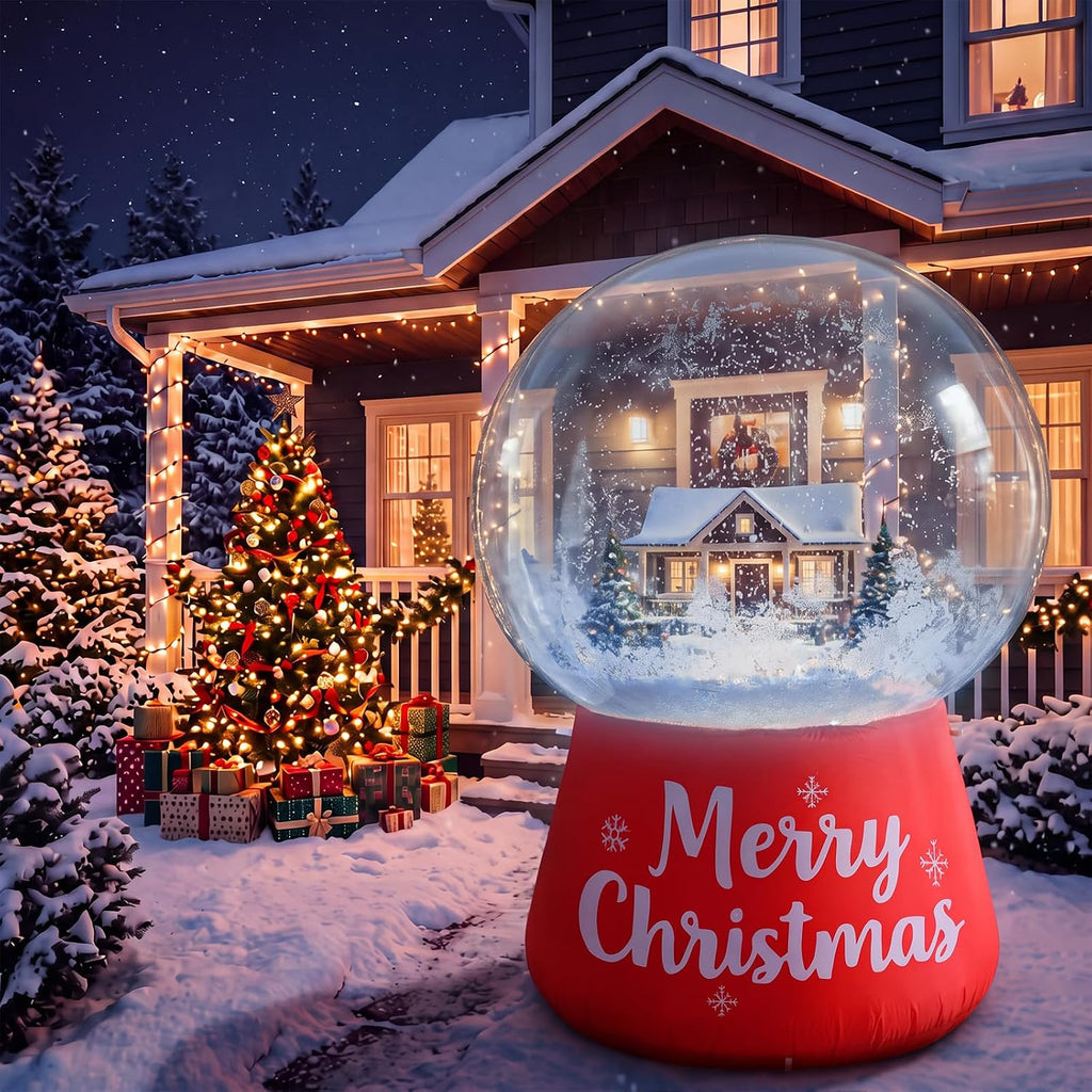 Gaint 6.56 ft Inflatable Christmas Snow Globe Decoration Outdoor