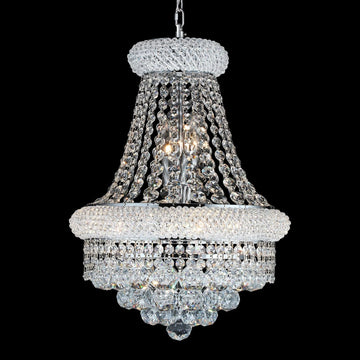 Crystal Chandeliers for Dining Room Light Fixtures Over Table_Empire Style K9 Crystal Chandeliers for Living Room_6 Lights Chrome Luxury Lighting Fixtures for Bedroom Kitchen Island Entryway