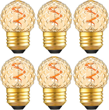G40 LED Low Watt Light Bulbs Warm Glow E26 Amber 1W 10 Watt Light Bulb