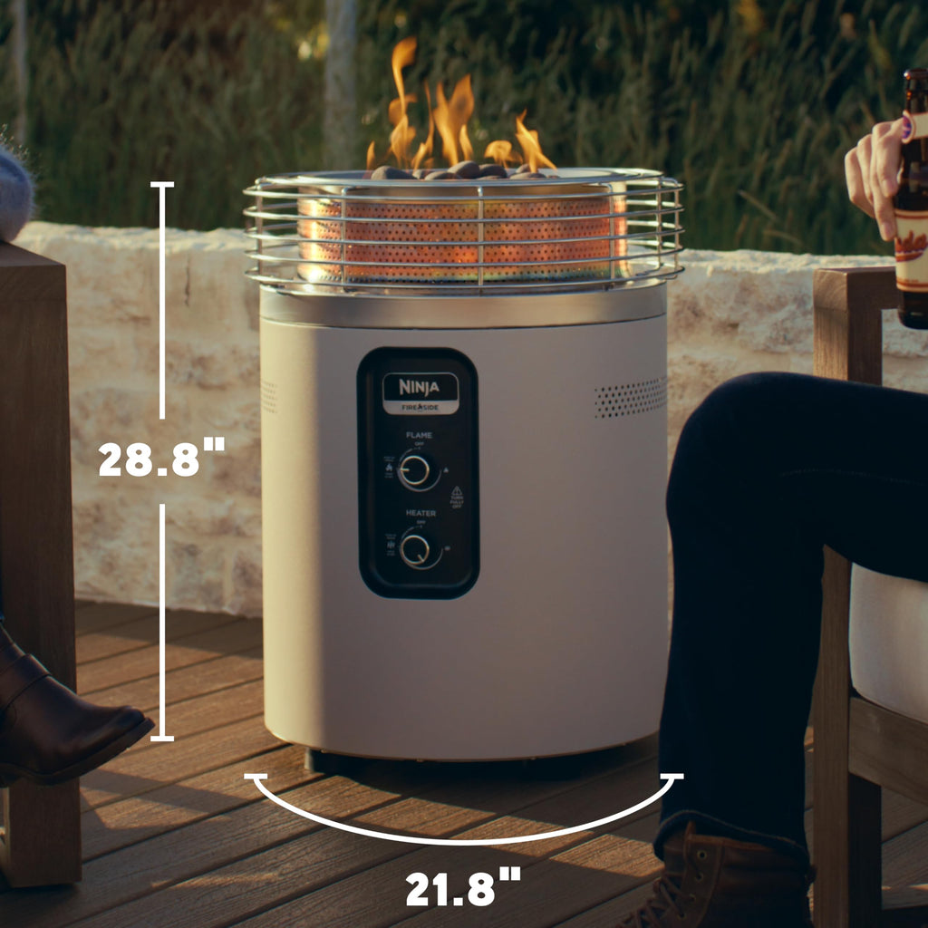Fireside360 Fire Pit/Heater, 80, 000 BTU, 3 Modes, Push Start, Stone
