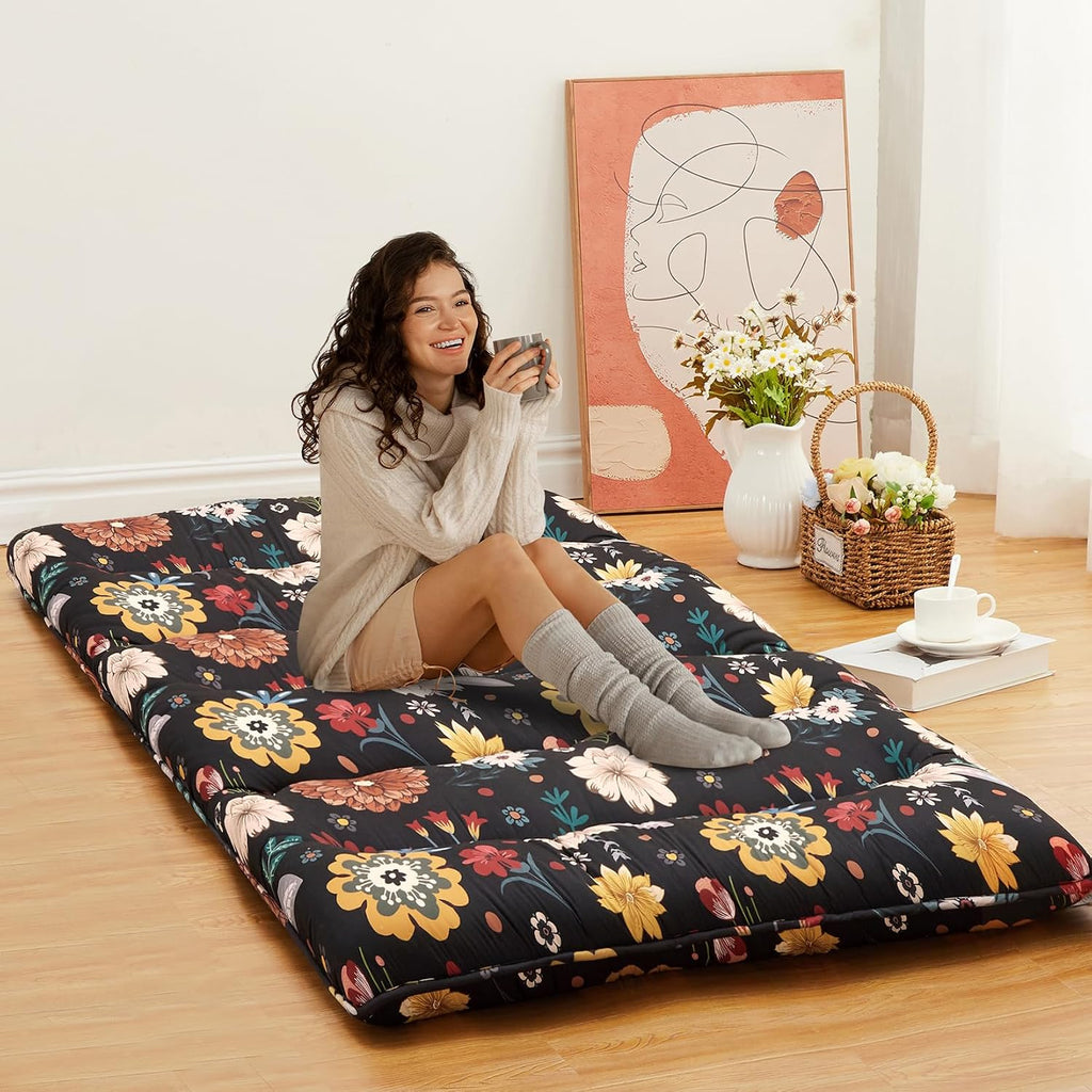 Japanese Floor Futon Mattress, Foldable Tatami Sleeping Bed