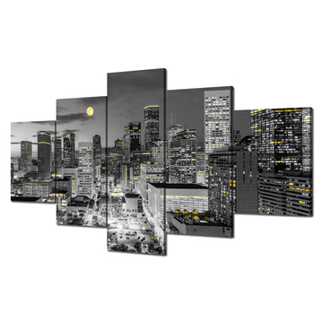 Houston Skyline Wall Black and White Texas Cityscape Wall Decor Picture Canvas Print USA City Building Painting