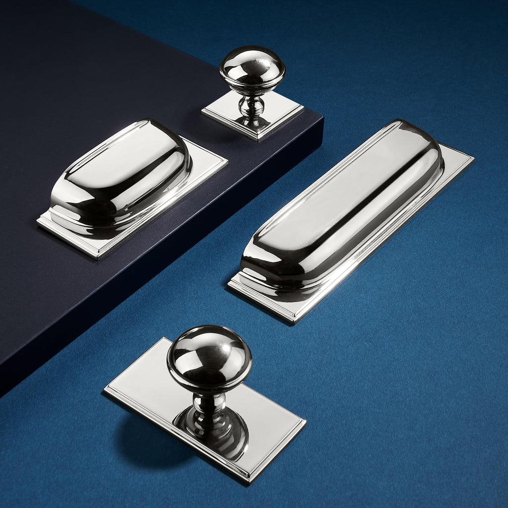 10 Pack Cabinet Cup Handle- 2.5"/64mm Polished Nickel Cabinet Cup Pulls Cabinet Handles Kitchen Hardware Bathroom