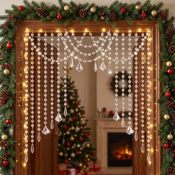 24 Pcs 39 Inch Clear Acrylic Christmas Crystal Garland Strands