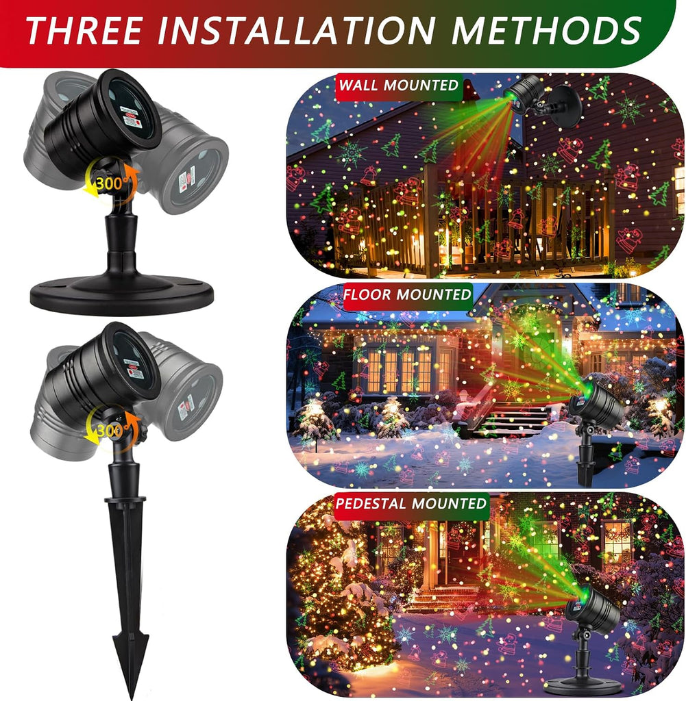 Laser Christmas Projector Lights Outdoor: Waterproof Outdoor Christmas Decorations Laser Light, Projection Christmas