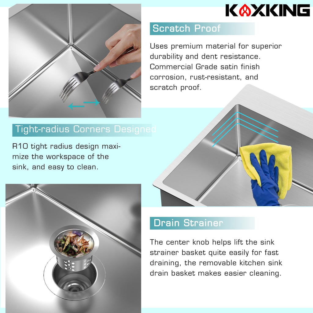 33x22 Drop In Stainless Steel Single Bowl