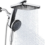 High Pressure Rain Shower Head: Upgrade Shower Heads with Handheld Spray Combo with Fixed Showerhead and 10 Sprays