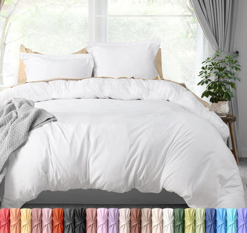 Duvet Cover - 3 Piece with Zipper Closure - 1 Comforter Cover 104X90 Inches & 2 Pillow Shams 20X36 Inches