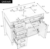 36" Freestanding Bathroom Vanity with Sink - Vanity Set with Flip Drawer & 3 Storage Drawers