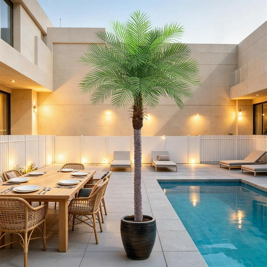 9ft Artificial Phoenix Palm Tree, Faux Coconut Silk Tropical Fake Palm Plant for Indoor Outdoor Home Office Patio