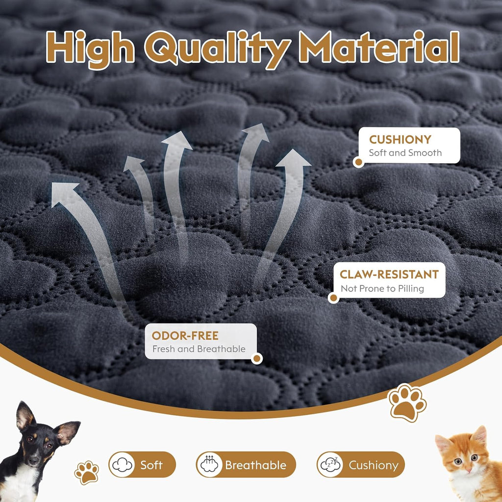 Waterproof Dog Blanket, Couch Cover for Dogs Washable, Reversible Dog Bed Cover. (Dark&Light Grey, 52 X 82 Inch - 1