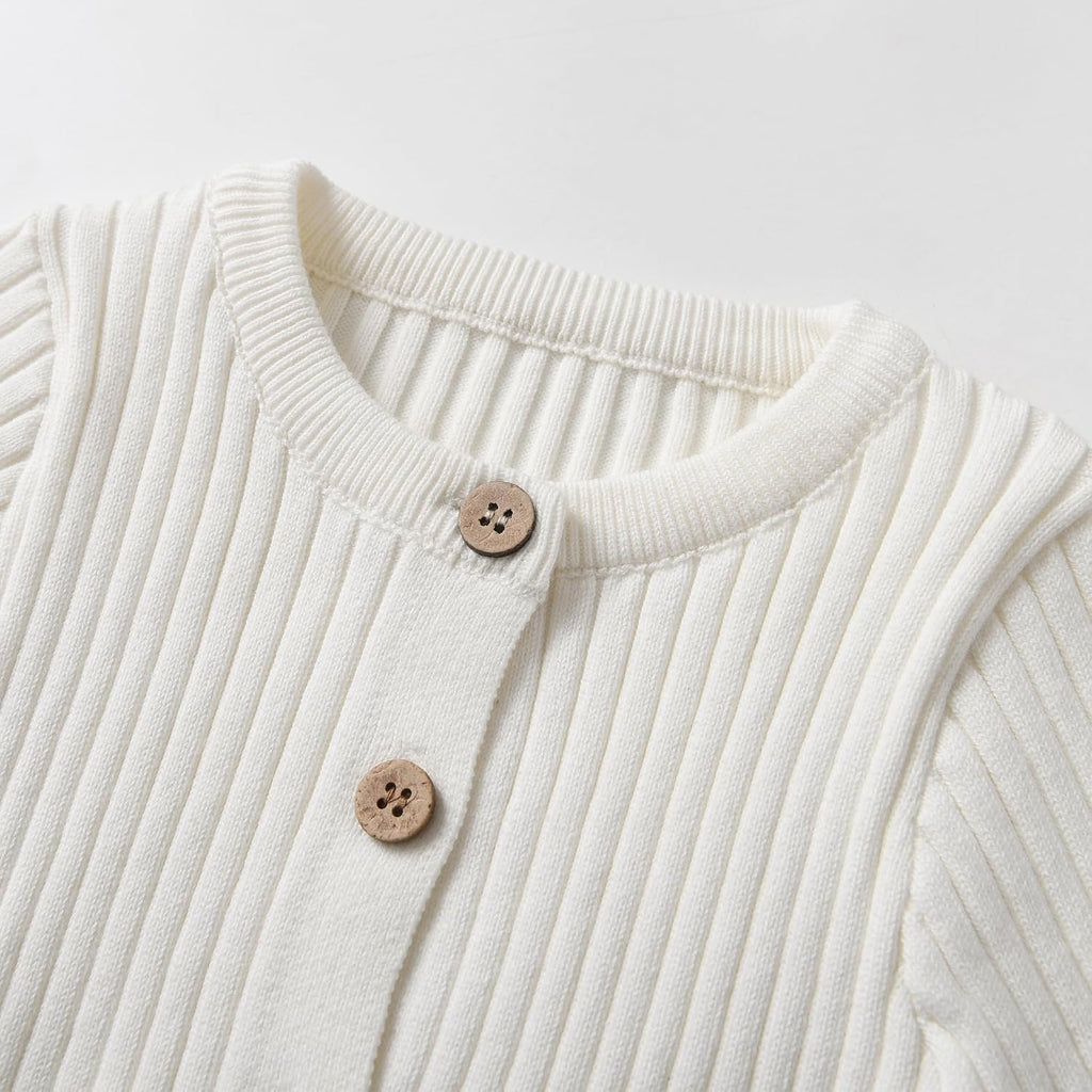 Newborn Baby Knit Sweater Romper Coverall Outfits One-Piece Jumpsuit Organic Cotton for Infant Baby Boys, Girls