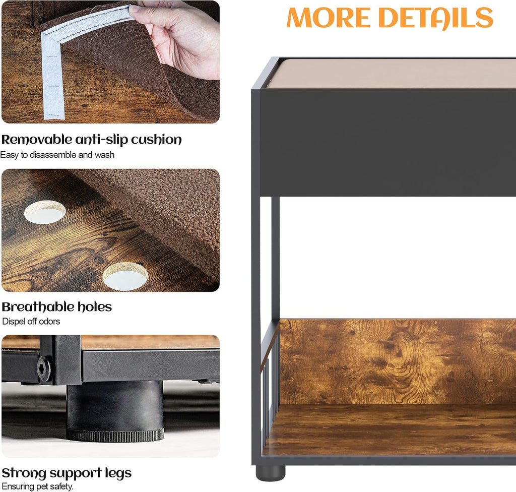 Pet Step Window Perch, Bunk Beds Window Perch for Dogs Bedside Lounge Elevated Dog Bed Multi-Level Platform