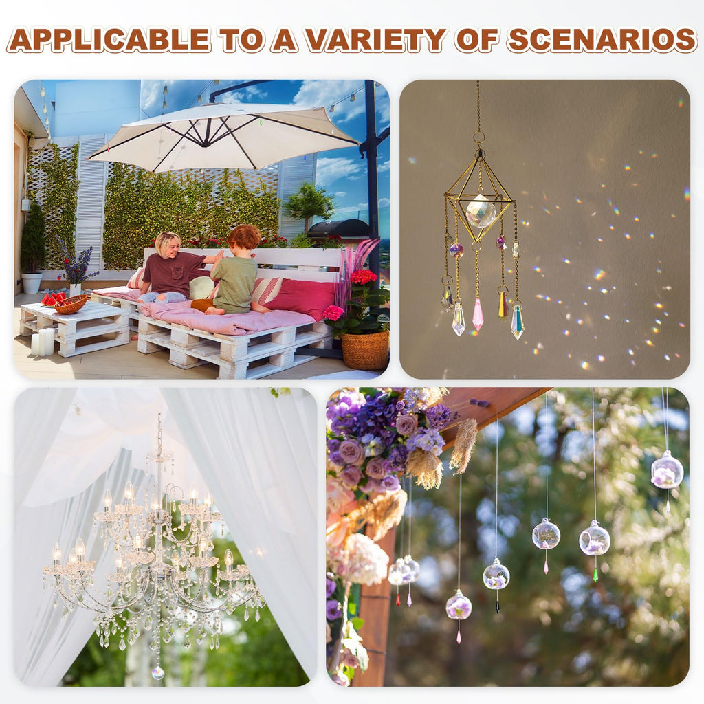 50-Pack Crystal Icicle Prisms, 34mm/1.34 Inch Chandelier Pendant Maker Hanging Crystals Chandelier Prisms