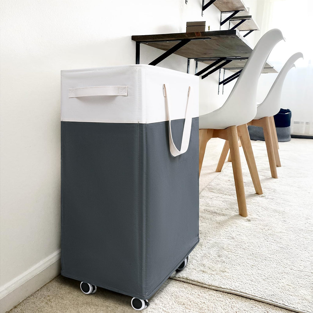 75L Rolling Dirty Clothes Hamper with Wash Bag for Laudnry