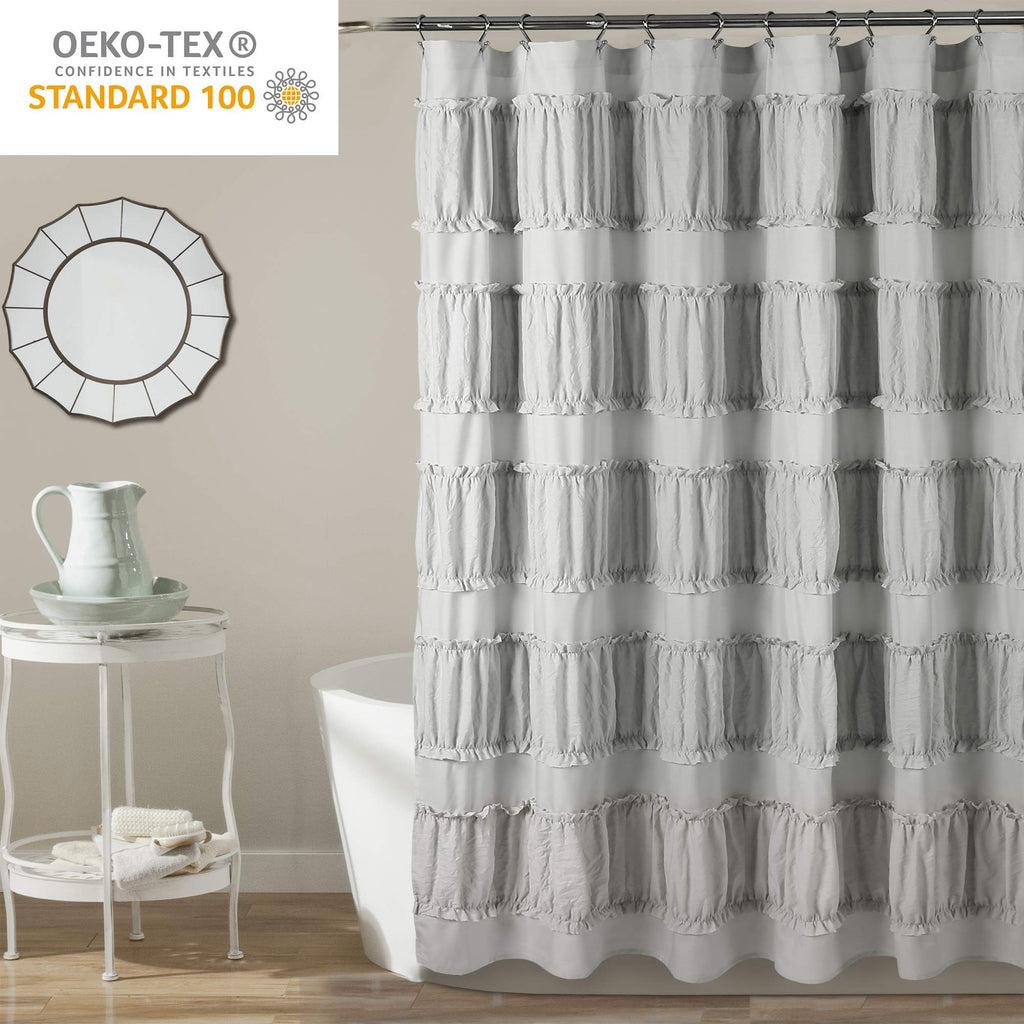 Nova Ruffle, 72" x 72", Gray