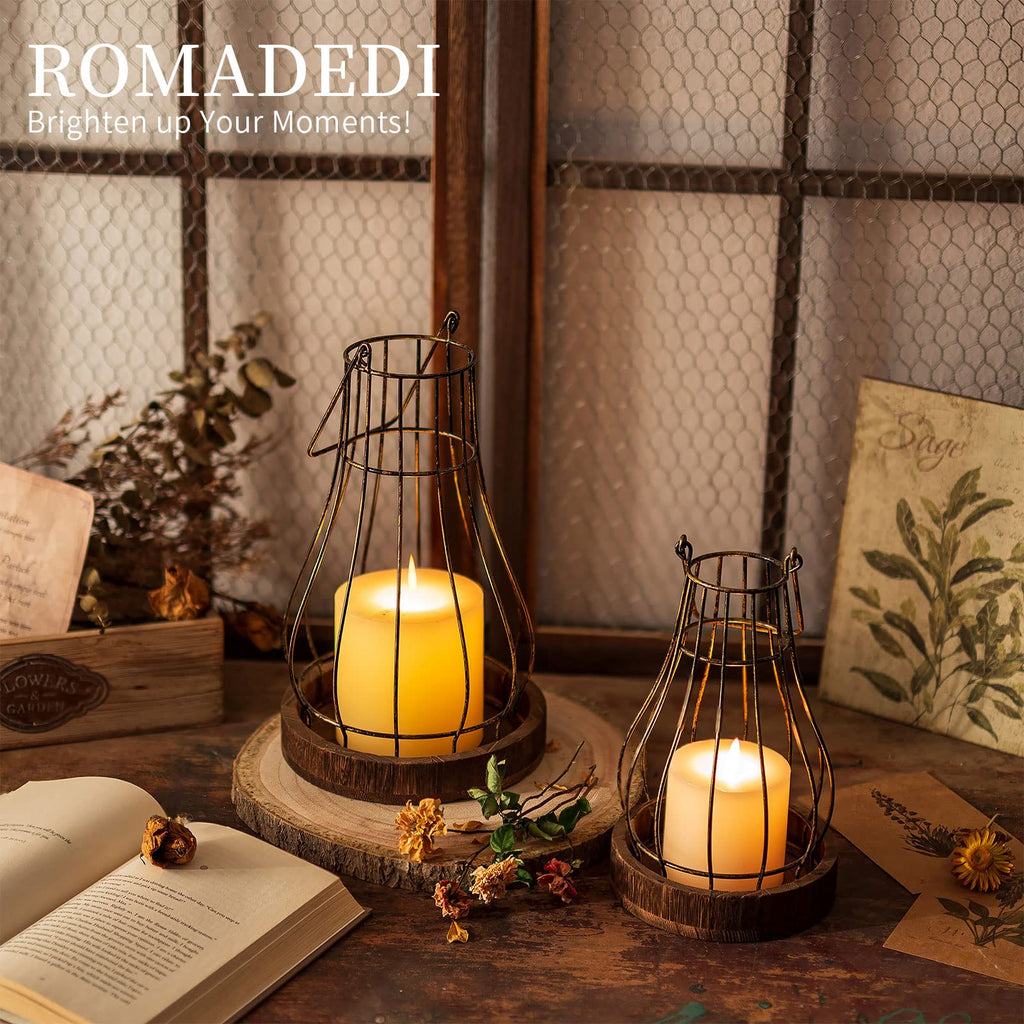 Lantern Rustic Farmhouse Decor, Set of 2