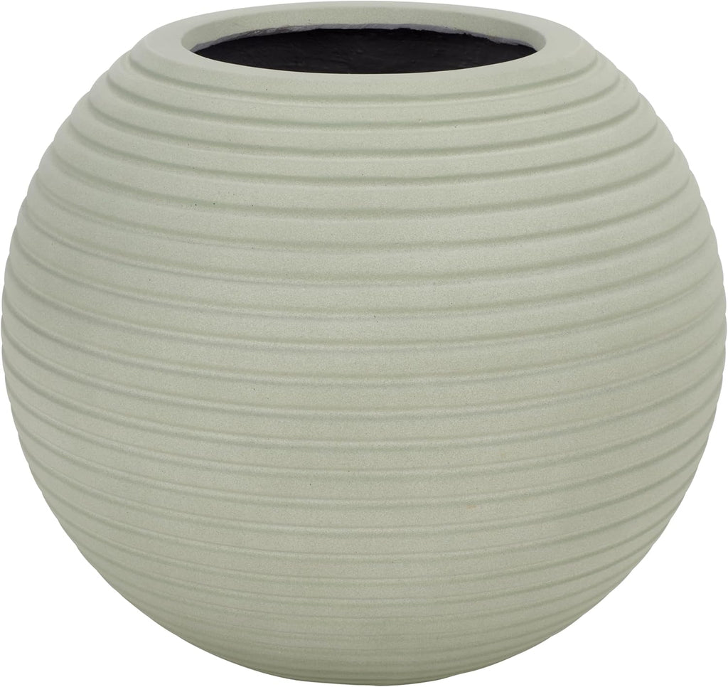 Outdoor Patio Furniture Collection - Mora Sage Ficonstone Planter Pot, Fully Assembled Decorative Outdoor Planter