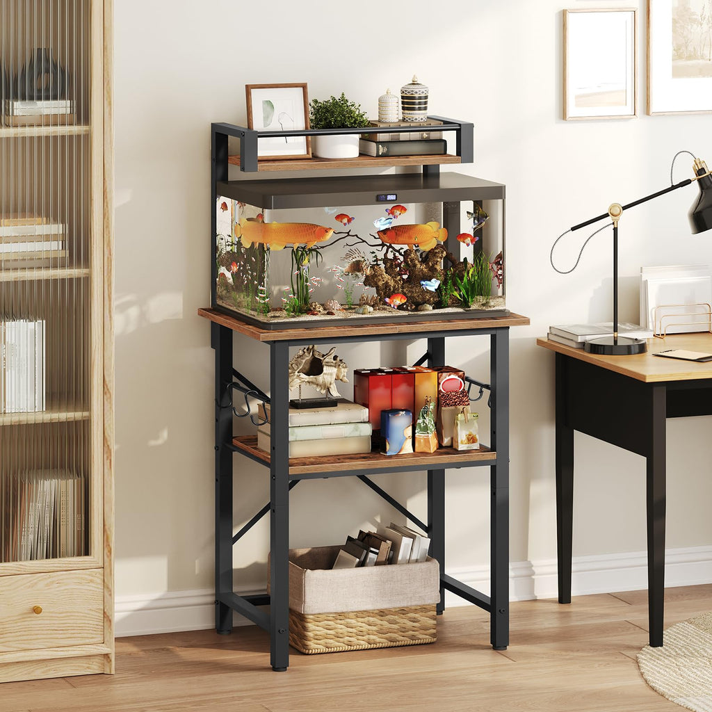 5-10 Gallon Fish Tank Stand, Aquarium Stand with Adjustable Shelf