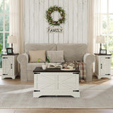 Farmhouse Lift Top Coffee Table, Square Wood Center Table with Large Hidden Storage Compartment