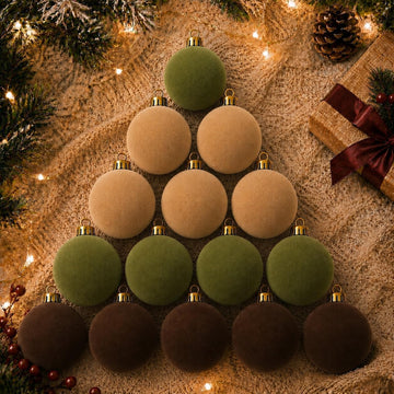 Christmas Tree Ornaments Velvet Balls 15Pcs Xmas Tree Decor 3.15 "