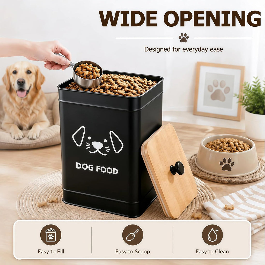 Dog Food Storage Container 6.7"W x 9.3"H Airtight Metal Canister
