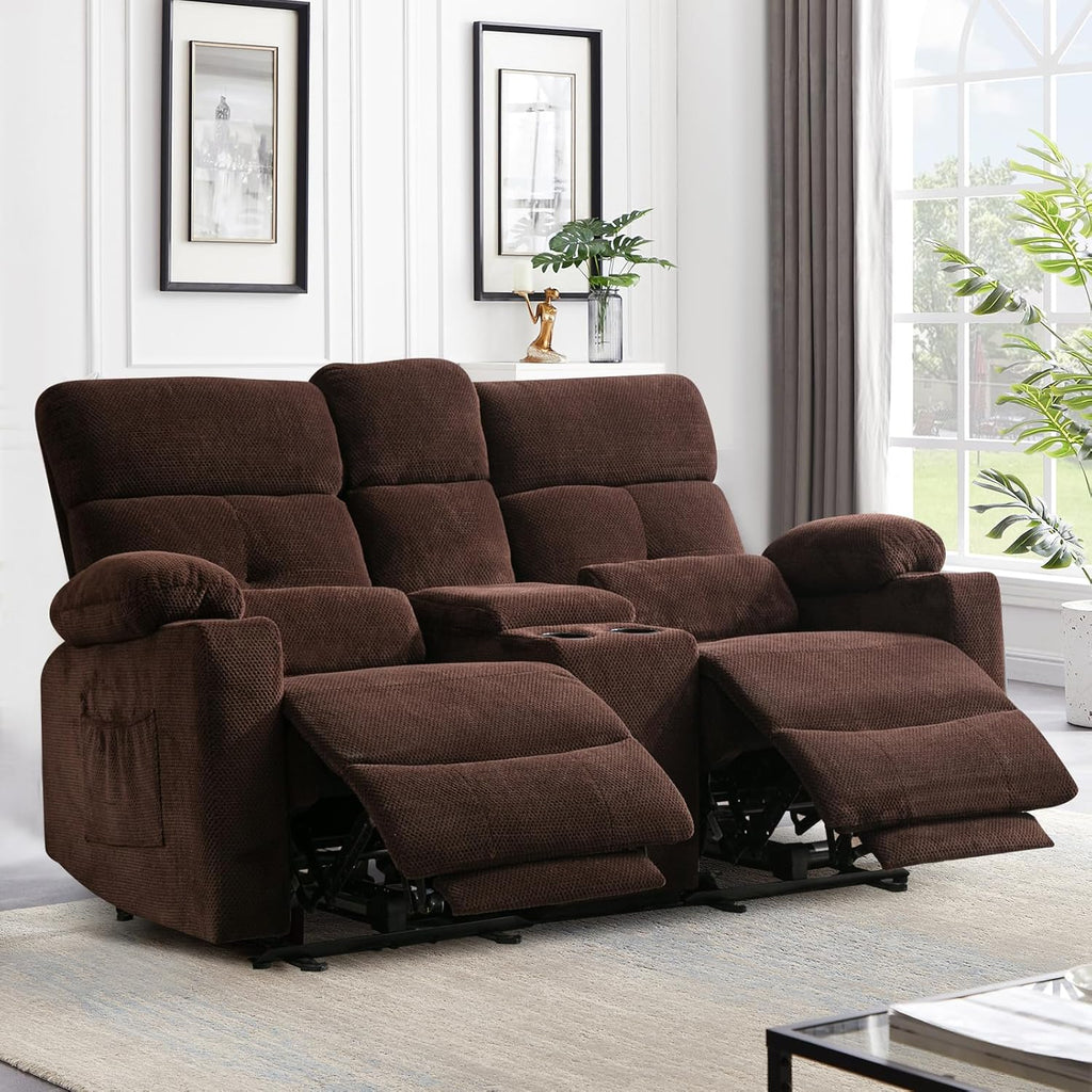 Power Reclining Loveseat, Massage Loveseat Recliner Sofa Home Theater Seating with Heat