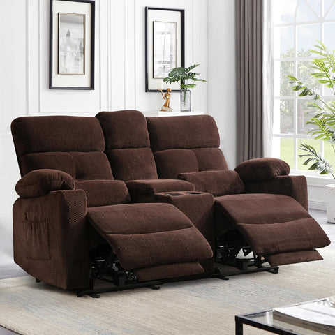 Power Reclining Loveseat, Massage Loveseat Recliner Sofa Home Theater Seating with Heat