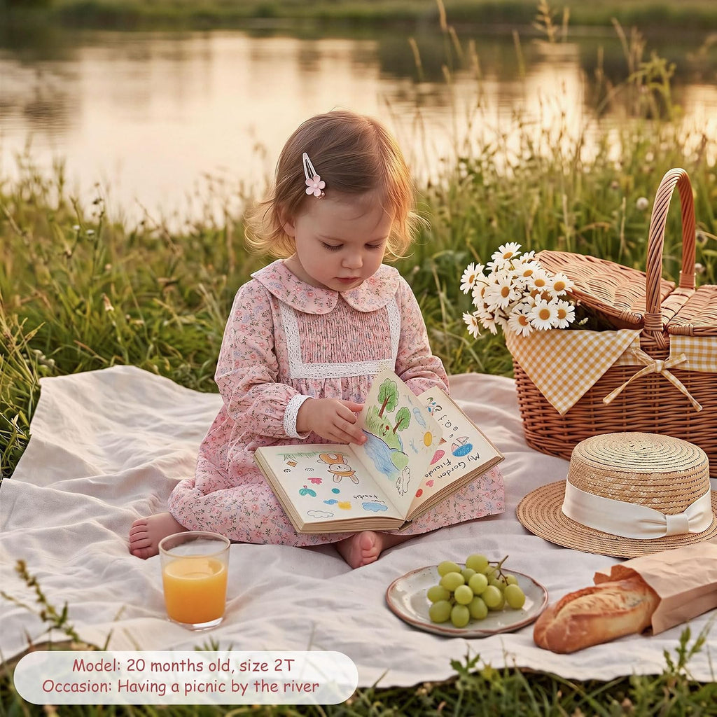 Toddler Floral Dress, Long Sleeve Smocked