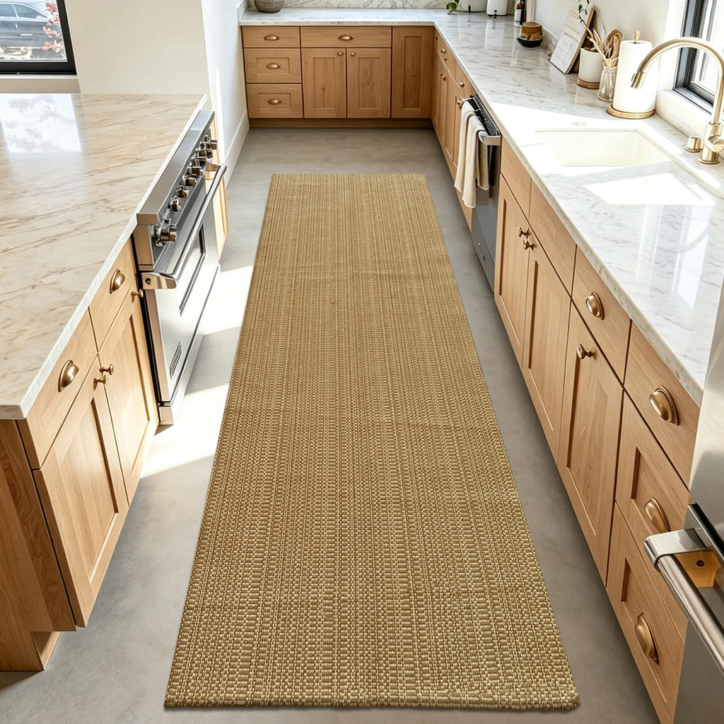 Faux Jute Rug, Braided Runner Rug .