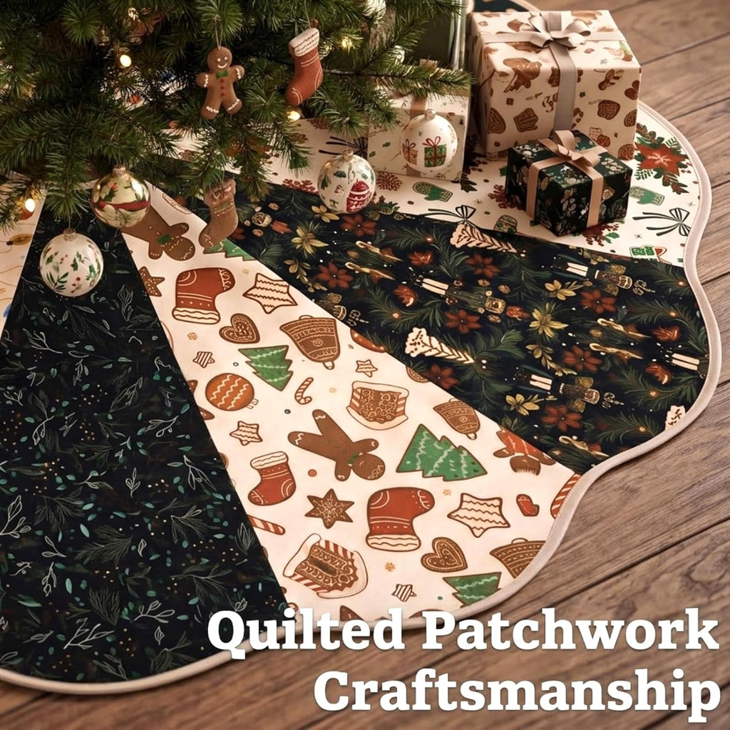 Christmas Tree Skirt Vintage Primitive Skirt, Gift, 60 Inch