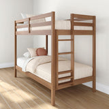 Bear Twin Over Twin Bunk Bed, Sturdy Bunk Bed Frame for Kids, Plywood Bunk with Ladder, Guardrail, and Slats