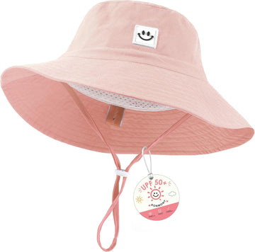 Kids Sun Hat Smile Face Bucket Hat Toddler Hat Wide Brim Adjustable Strap