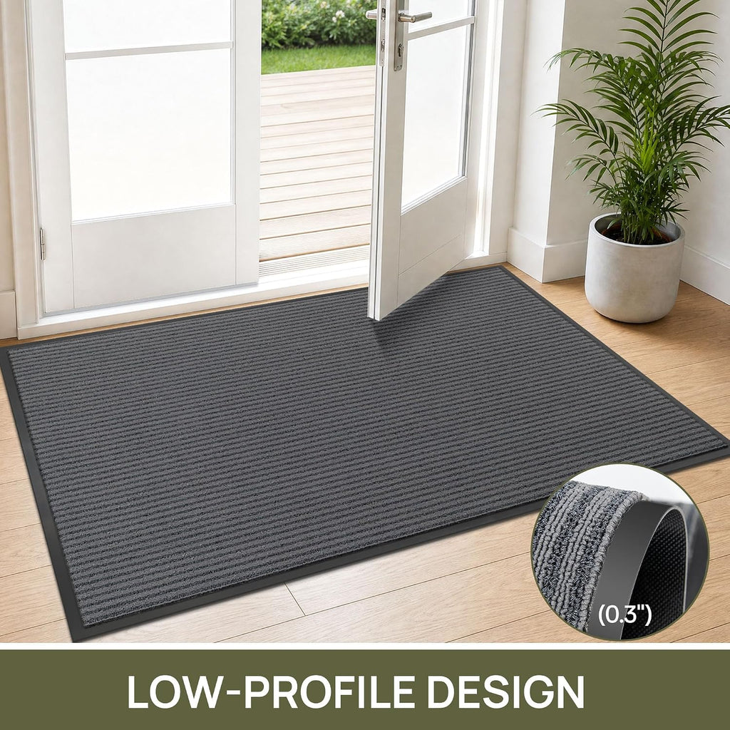 Front Door Mat Outside Entrance, Sturdy Indoor Outdoor Doormat 60x36 | Dirt Trapper Welcome Mats , Non Slip
