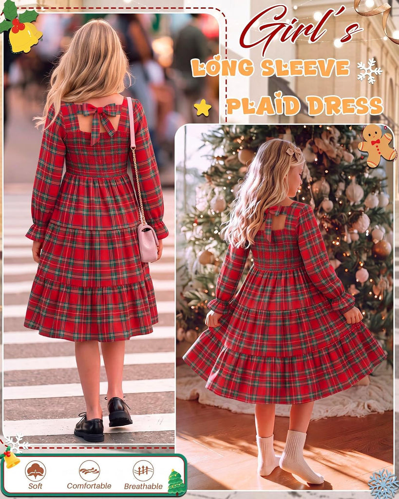 Long Sleeve Flannel Plaid Dress