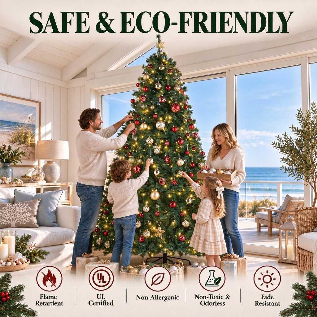 10FT Artificial Prelit Christmas Tree with Remote Control