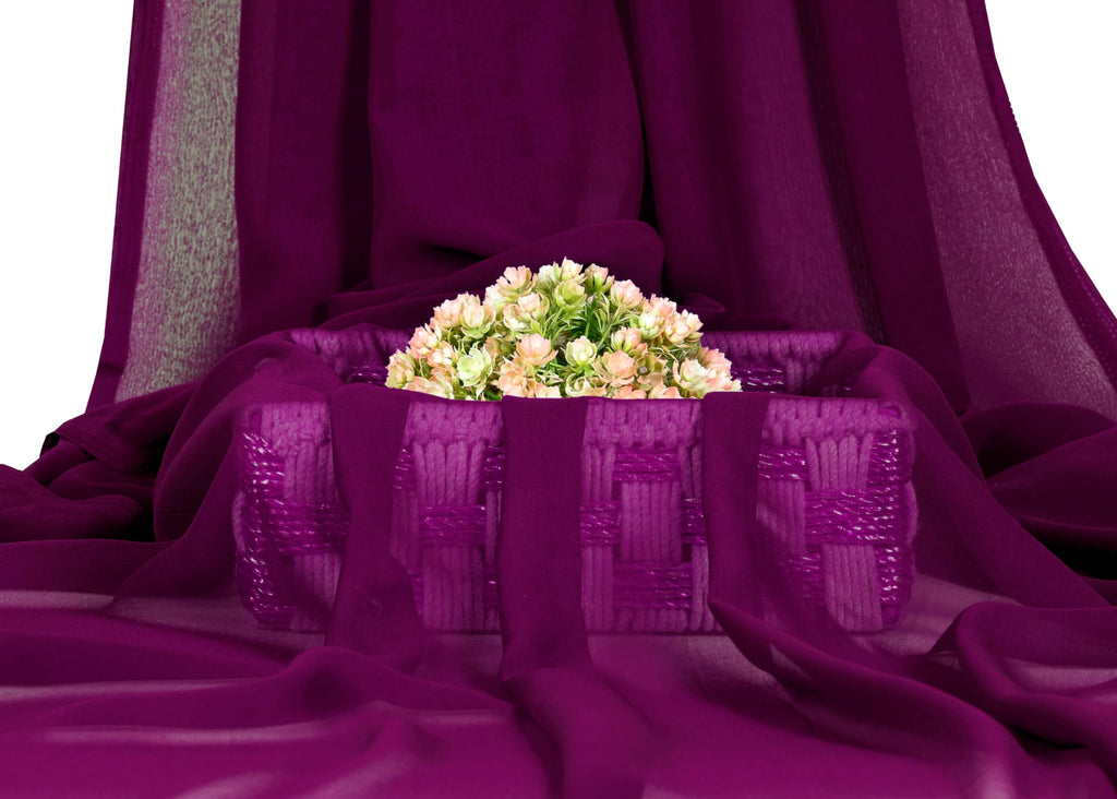 15 Yard Chiffon Fabrics, 44" Wide, Lightweight, Sheer - Eggplant