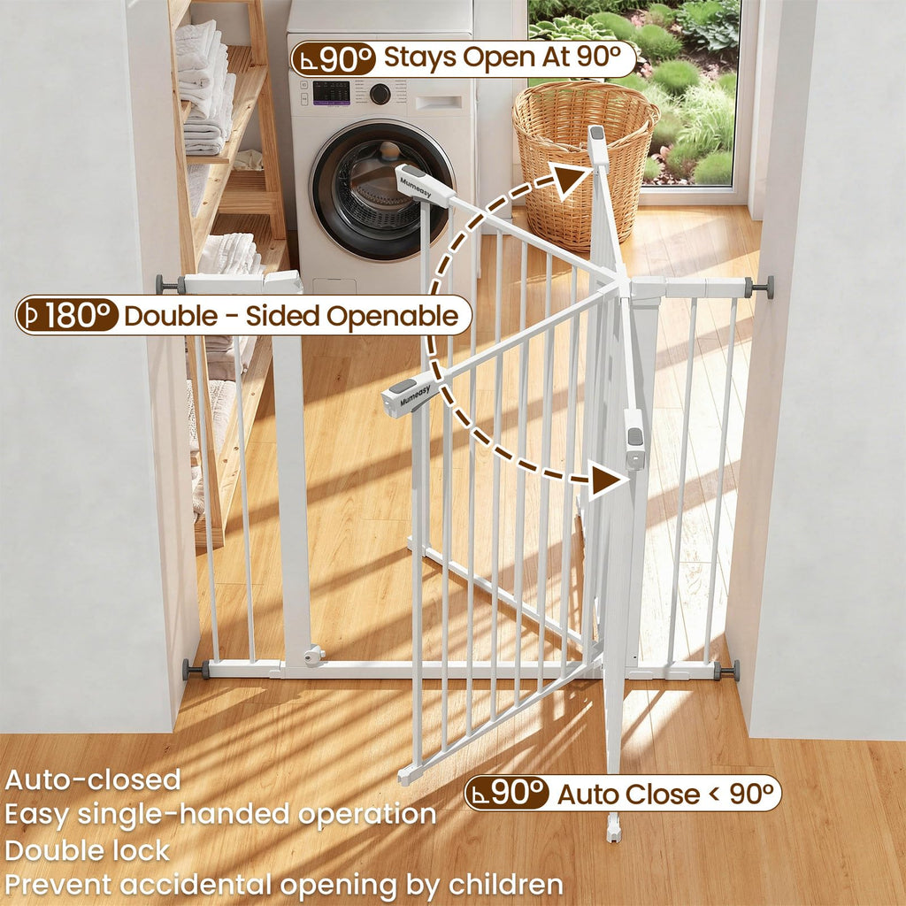 36" Extra Tall Baby Gate for Stairs, 29.7-43" Auto Close Dog Gate