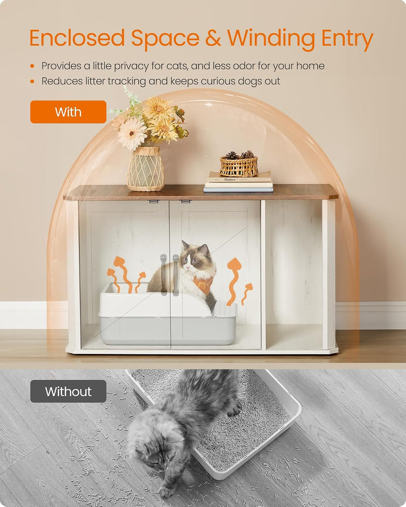 Litter Box Enclosure, Modern Cat Litter Box Furniture Hidden