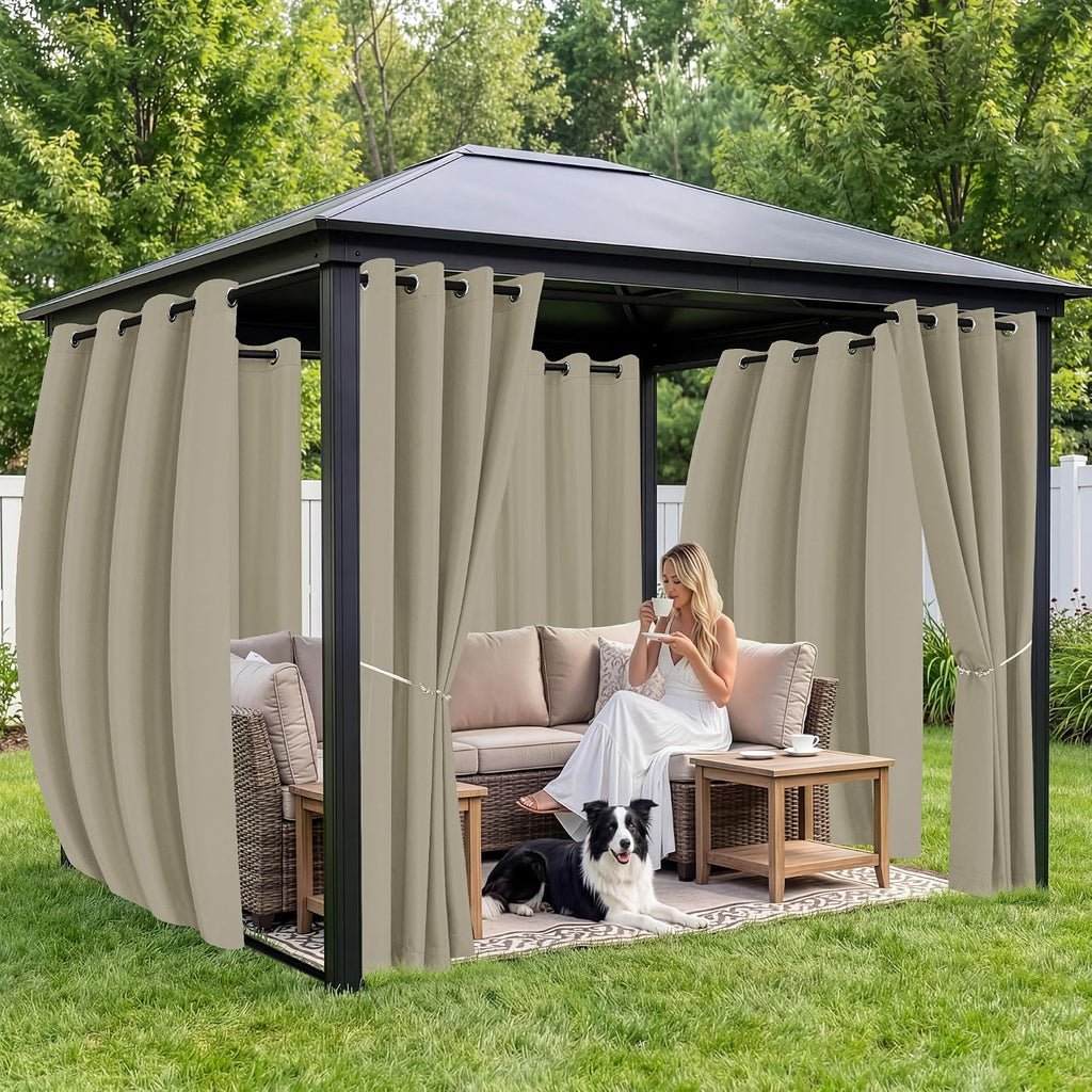 Gazebo Curtains Outdoor Waterproof 6 Panels