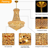 Crystal Chandeliers for Dining Room Light Fixture,Empire Style K9 Crystal Chandeliers for Entryway,12 Lights Gold Luxury Lighting Fixtures for Living Room Stairway Bedroom Foyer Hallway A108-B0C4XHSR1X