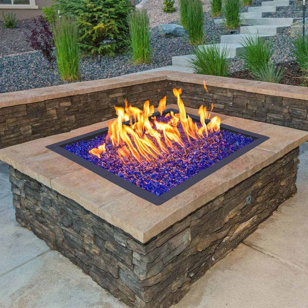 32" Square Fire Pit Ring Insert Heavy-Duty Steel DIY Camping