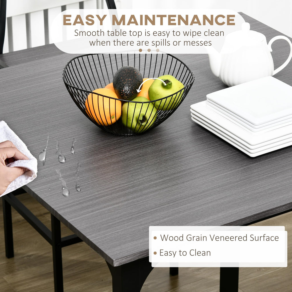 5-Piece Counter Height Bar Table Square Dining Set for 4 Gray