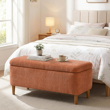 39.4" Ottoman with Storage Upholstered Storage Bench