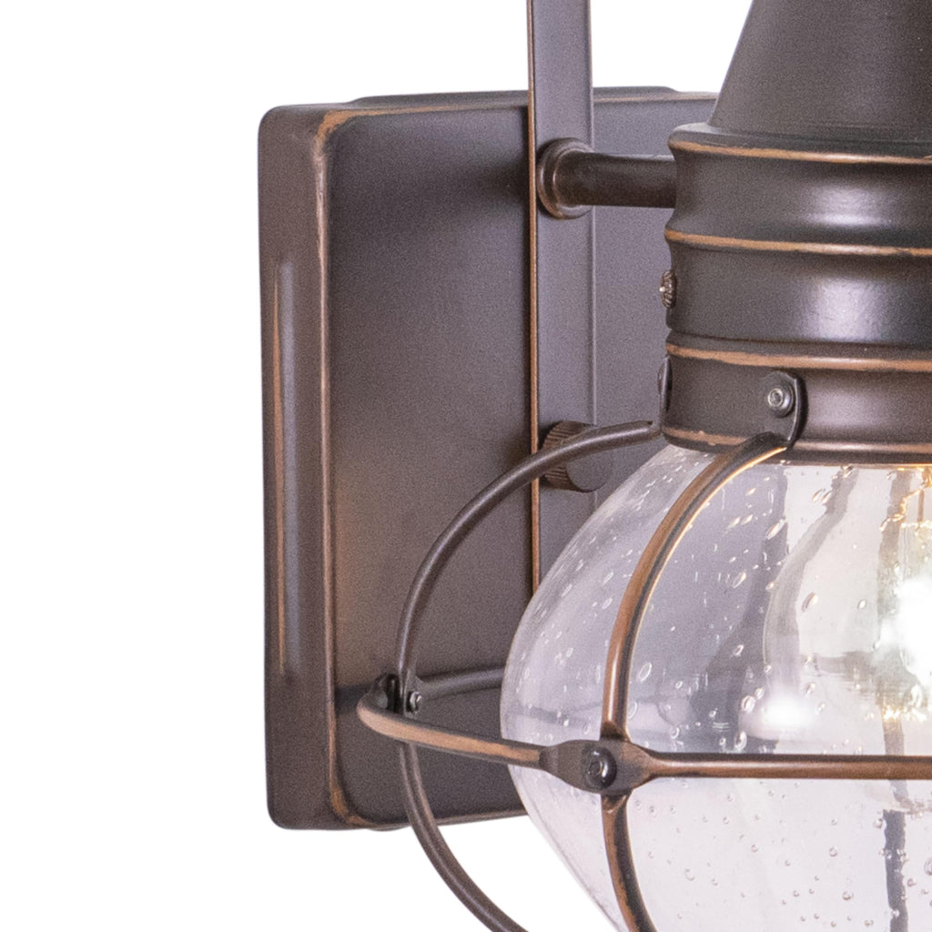 Chatham 1-Light Bronze Coastal Outdoor Wall Lantern, 13.5 in. H