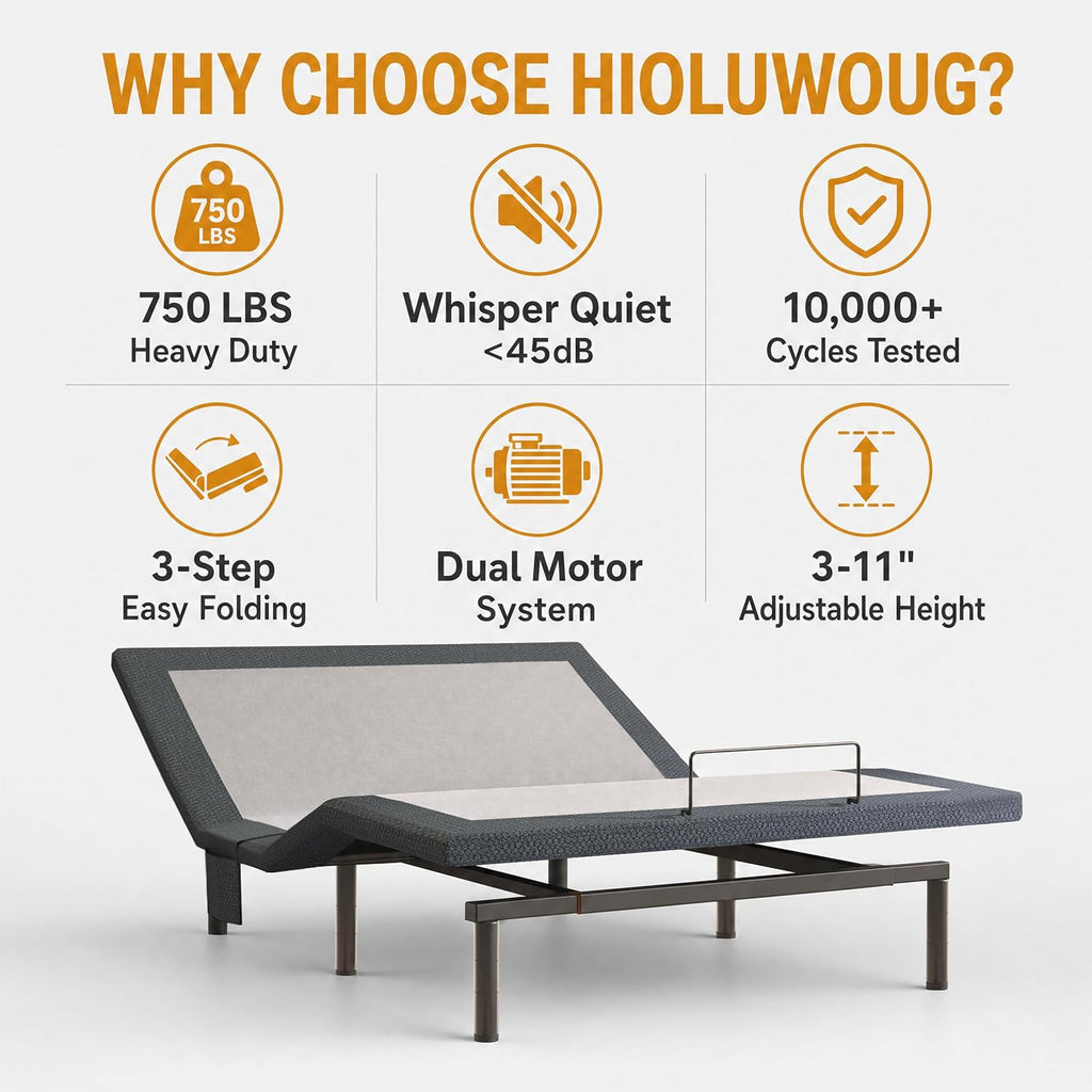 Adjustable Bed Frame, King Adjustable Bed Base
