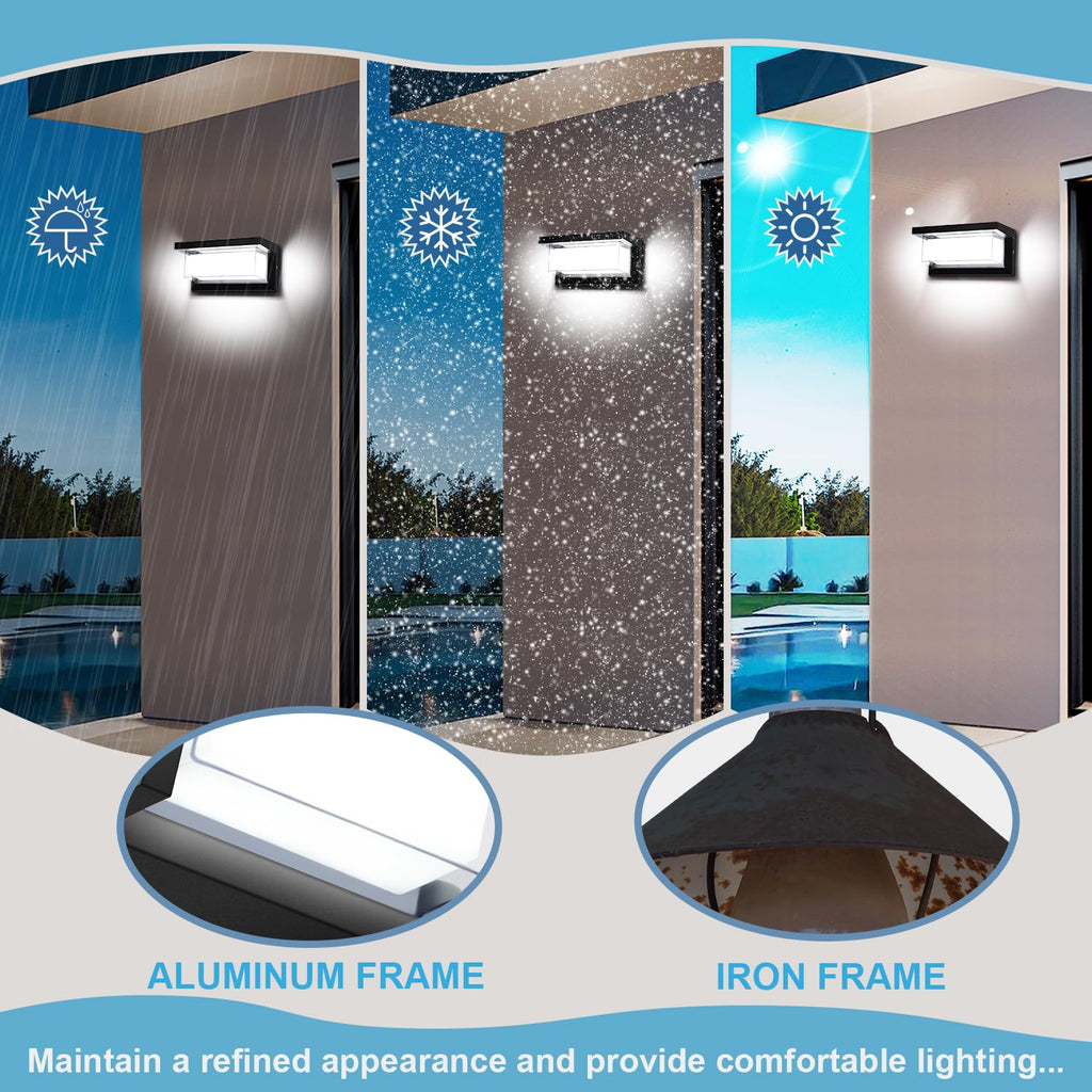 Porch Light Outdoor 6000K, 18W Modern LED Wall Light 6 Pack