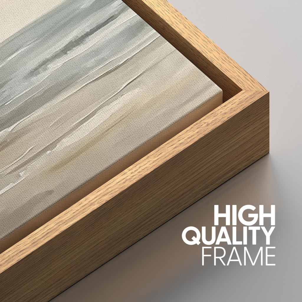 Framed Canvas Print Wall Art Set Coastal Serenity Abstract Seaside Illustrations Modern Art Decorative Rustic